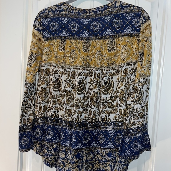 Lucky brand NWT boho hippie western lace up tassel blouse size small - Picture 6 of 9